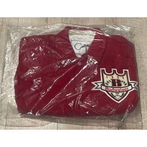 Vintage Budweiser Wool Leather Varsity Jacket Men Large NIP Red
